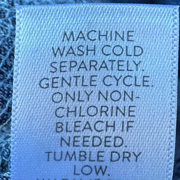 J Jill Denim Blue Boho Embroidered Dress Shift 3/4 Sleeve V-Neck - Petite Large - Picture 12 of 13